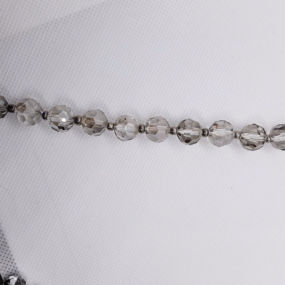 Ann Taylor Loft Opera Necklace Beaded Chaton Cryst - Picture 8 of 13